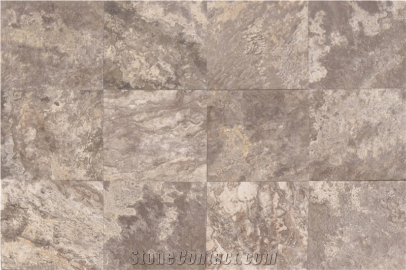 Camila Travertine Tiles & Slabs, Grey Travertine Peru Wall Tiles, Floor Tiles