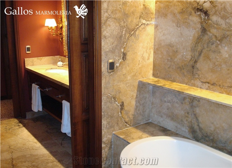 Crema Viejo Travertine Tiles & Slabs, Yellow Travertine Peru Wall Tiles, Floor Tiles