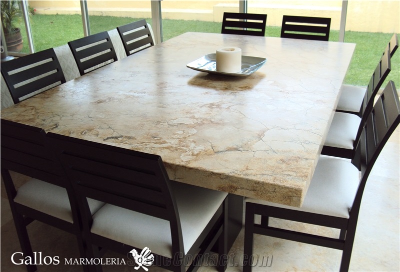 Crema Viejo Travertine Tiles & Slabs, Yellow Travertine Peru Wall Tiles, Floor Tiles