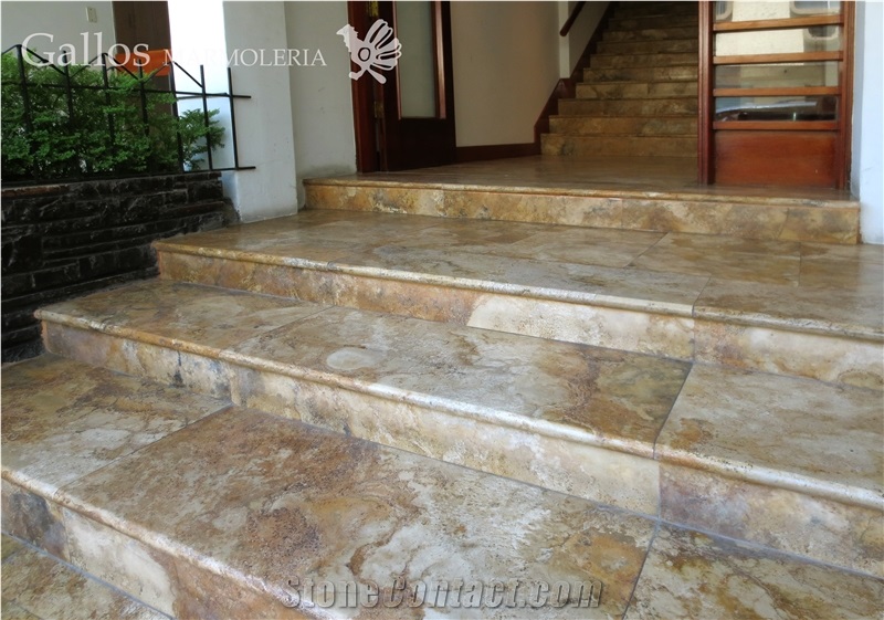 Hades Travertine Slabs & Tiles, Yellow Travertine Pattern Tiles, Flooring Tiles Peru