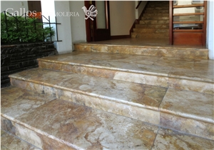 Hades Travertine Slabs & Tiles, Yellow Travertine Pattern Tiles, Flooring Tiles Peru