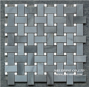 Bathroom Wall Tile Square Glass Mixed with Stone Mosaic