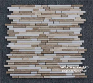 Bathroom Wall Tile Square Glass Mixed with Stone Mosaic