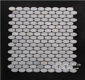 Newest Stone Mosaic,Pebble Stone Mosaic,Long Liner Brown Decorative Wall Tile Glass and Stone Mosaic