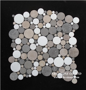 Newest Stone Mosaic,Pebble Stone Mosaic,Long Liner Brown Decorative Wall Tile Glass and Stone Mosaic