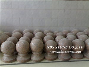 Red Granite Pier Caps & Quoins, Red Granite Sphere Balls,Red Ukraine Glob