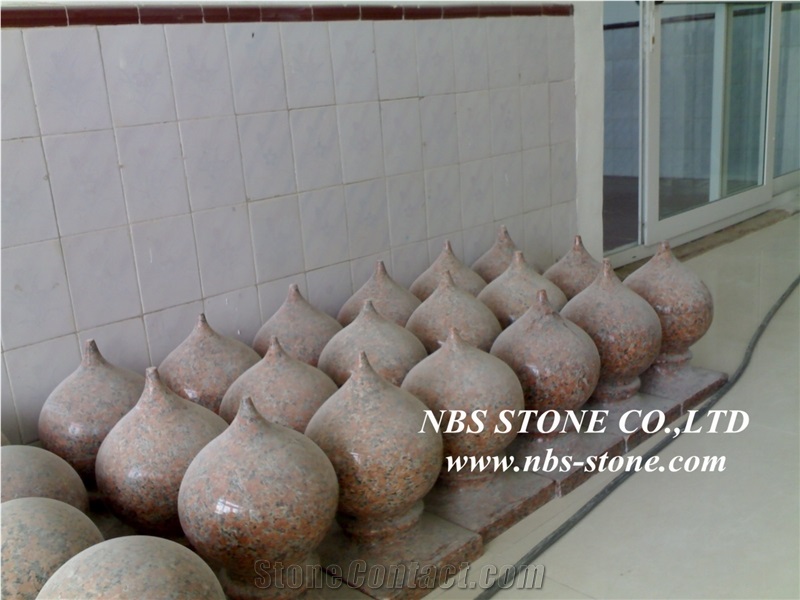 Red Granite Pier Caps & Quoins, Red Granite Sphere Balls,Red Ukraine Glob