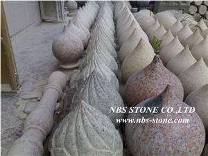 Red Granite Pier Caps & Quoins, Red Granite Sphere Balls,Red Ukraine Glob