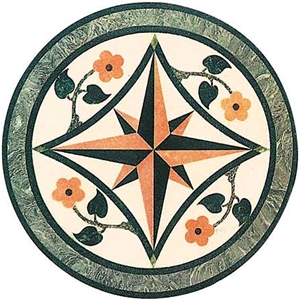 Beige Marble+Green Marble+Red Marble Waterjet Medallion,Marble Round Waterjet Medallion