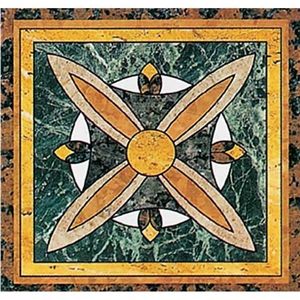 Brown Granite +Green Granite Waterjet Medallion,Square Floor Medallions