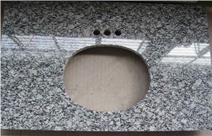 China Spray White Granite Vanity Top,Sea Wave Granite Countertop,China White Granite Bath Top