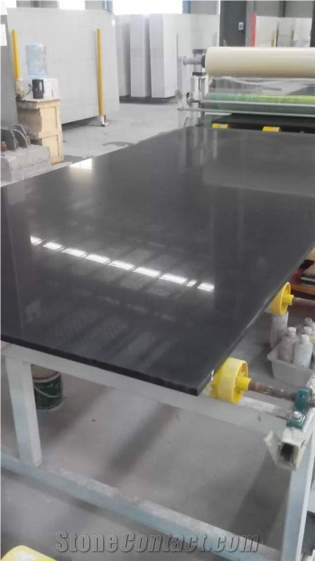 New Product/Chinese New Pure Black Quartz Slabs & Tiles/Wall Cladding/Cut-To-Size