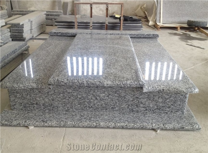 Chinese Spray White Granite Monument/Granite Monument/Granite Tombstone/Tombstone/Monument
