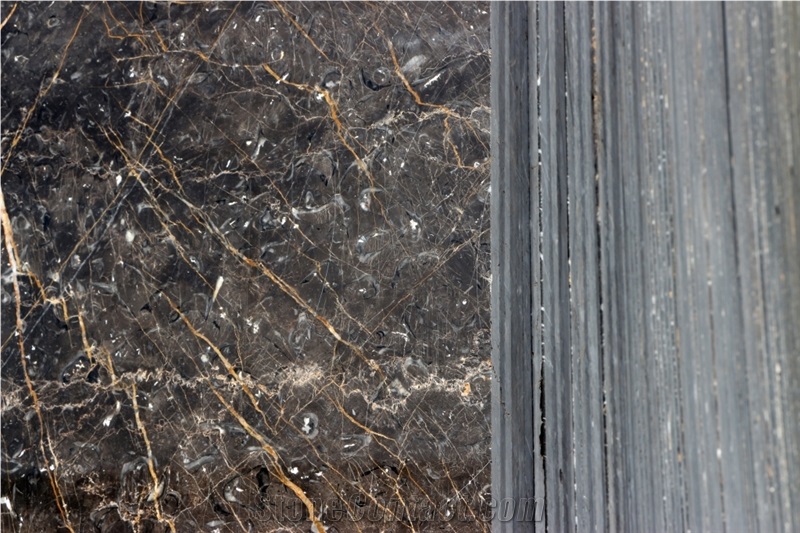 Gold&Black Marble Block/Gold Marble/Black Marble/Portoro Marble/Gold Vein Marble