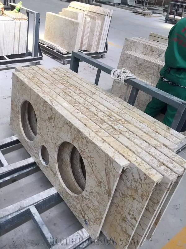 Ice Beige Marble Polished Bathroom Countertops,Bath Top,Vanuty Top for Hotel