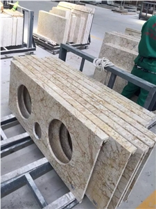 Ice Beige Marble Polished Bathroom Countertops,Bath Top,Vanuty Top for Hotel