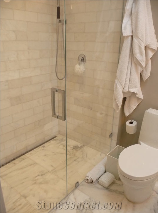 Calacatta Verde Marble Shower