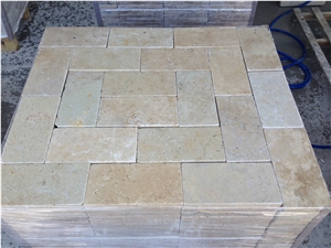 Ivory Travertine Paver - 6x12" (150x305x30 Mm) Wet Photo Ivory Travertine Paver - 6x12" (150x305x30 Mm) Wet Photo