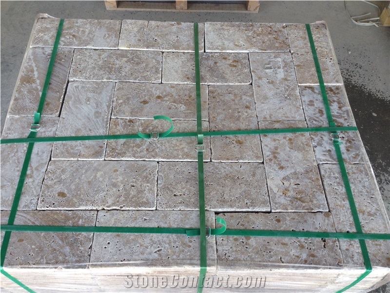 Noce Travertine, Paver - 6x12" (150x305x30 Mm) Dry Photo