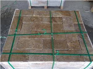 Noce Travertine, Paver - 6x12" (150x305x30 Mm) Wet Photo