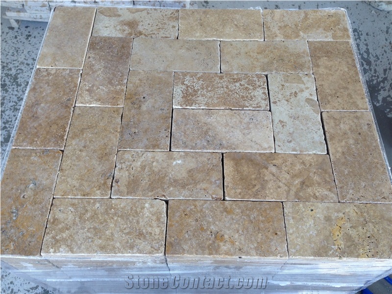 Noche Travertine, Paver - 6x12" (150x305x30 Mm) Wet Photo