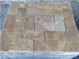 Noche Travertine, Paver - 6x12" (150x305x30 Mm) Wet Photo