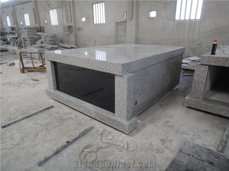 Double Grey Granite Mausoleums