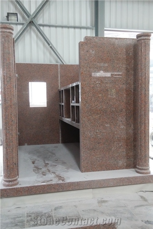 New Maple Red Granite Big Columbarium House