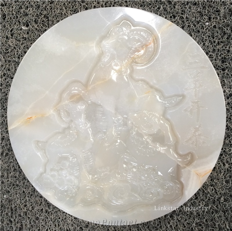Natural White Onyx 3D Feature Wallart Tile