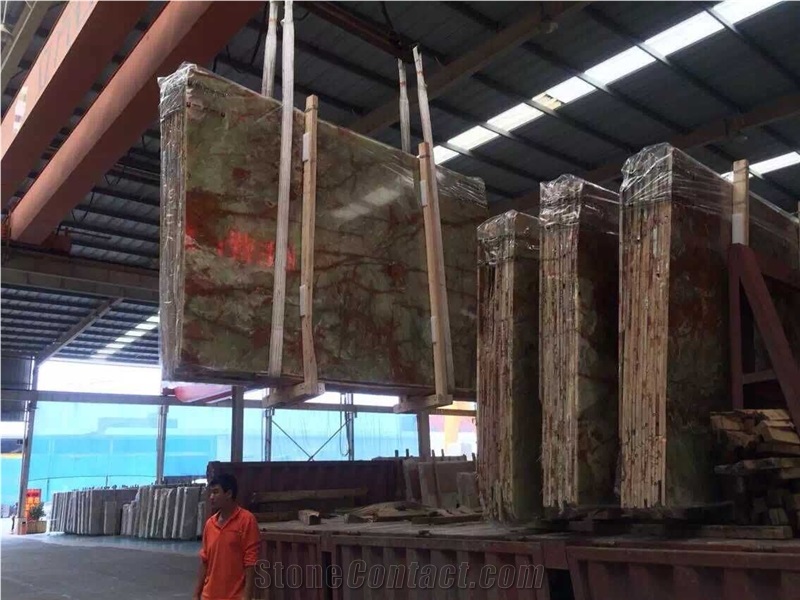 Green Onyx Slabs & Tiles,China Polish Green Onyx,Polished,Stone Wall Cladding