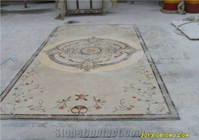 Handmade Decoratie Stone,Mosaic Stone Tile,Mosaic Paving Stone,Mosaic Leaf Pattern Border Design,Mosaic Flower Pattern Desgin