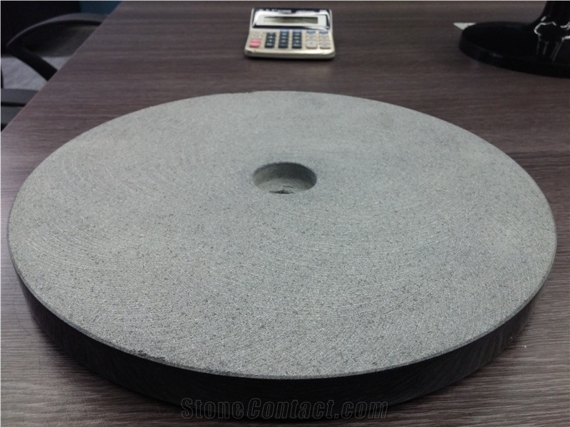 Natural Granite Indian Black Galaxy Round Lamp Base, Black Galaxy Granite Home Decor