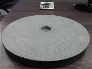 Natural Granite Indian Black Galaxy Round Lamp Base, Black Galaxy Granite Home Decor