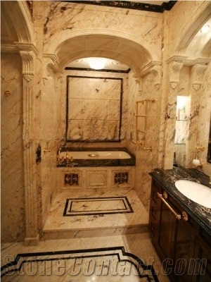 Skyros Flower Marble Bathroom Design
