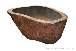 Grey Basalt Bathtub River Stone Inside Natural