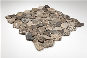 Mosaic Marble Irregular Marmor Bruch Emperador, Brown Marble Mosaic Spain