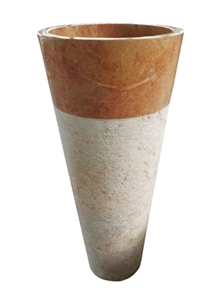 Round Pedestal Outside Alur Geret, Red Marble Pedestal Sinks & Basins Indonesia