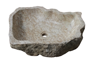 Sink Marble Erosion Trotol, Beige Marble Indonesia Sinks & Basins