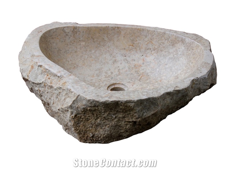 Sink Marble Erosion Trotol, Beige Marble Indonesia Sinks & Basins