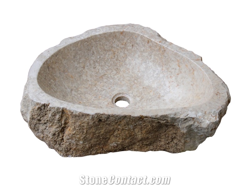Sink Marble Erosion Trotol, Beige Marble Indonesia Sinks & Basins