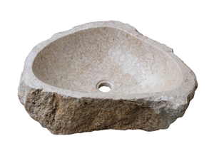 Sink Marble Erosion Trotol, Beige Marble Indonesia Sinks & Basins