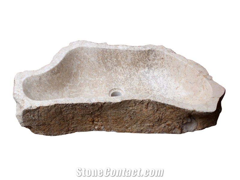 Sink Marble Erosion Trotol, Beige Marble Indonesia Sinks & Basins