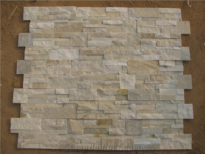 Begie White Quartzite Cultured Stone, Beige Quartzite Cultured Stone