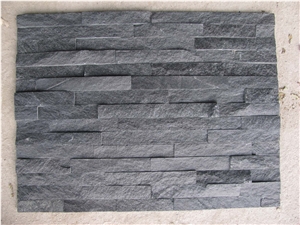 China Pure Black Quartzite Cultured Stone