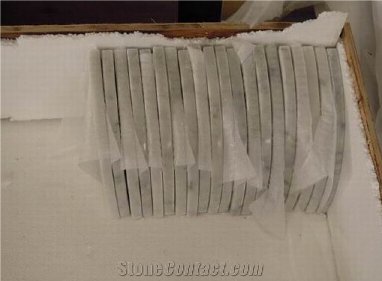 Carrara White Composite Thin Panel, White Marble Bath Design