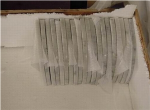 Carrara White Composite Thin Panel, White Marble Bath Design