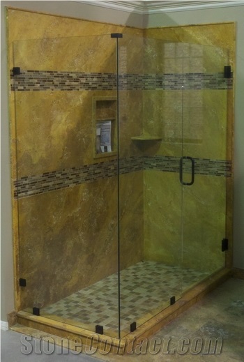 Gold Travertine Composite Thin Panel,Turkey Yellow Travertine