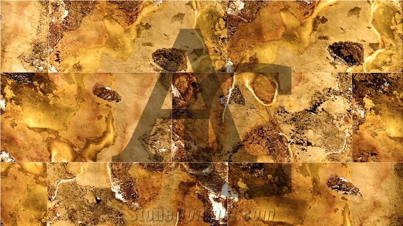 Indian Autumn Translucent Thin Stone Veneer, Yellow Stone Veneer