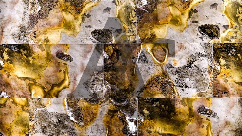 Indian Autumn Translucent Thin Stone Veneer, Yellow Stone Veneer
