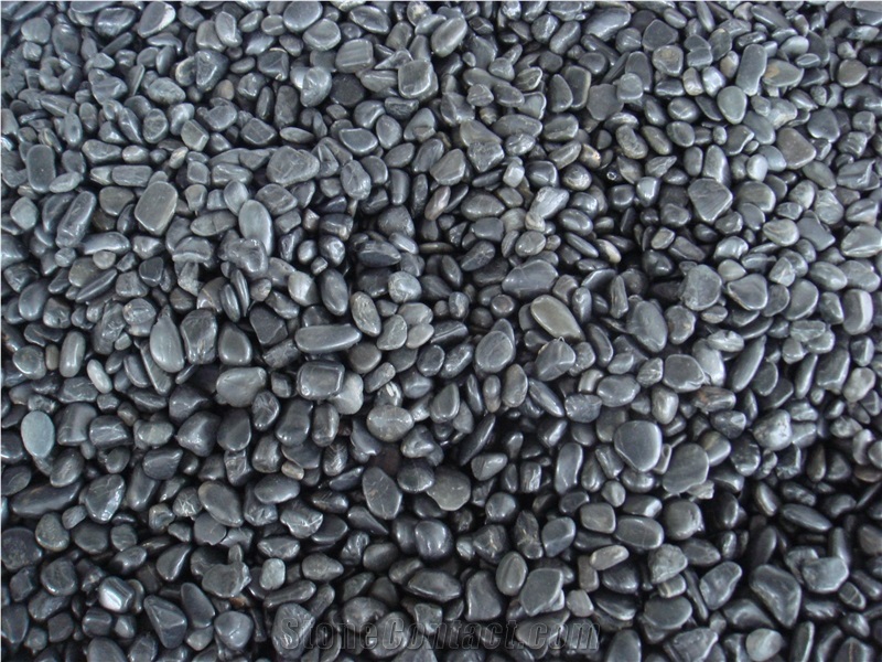 Black Granite River Stone,Honed Pebble Stone,Black Pebble Stone for Garden Road/Driveway/Walkway Paving